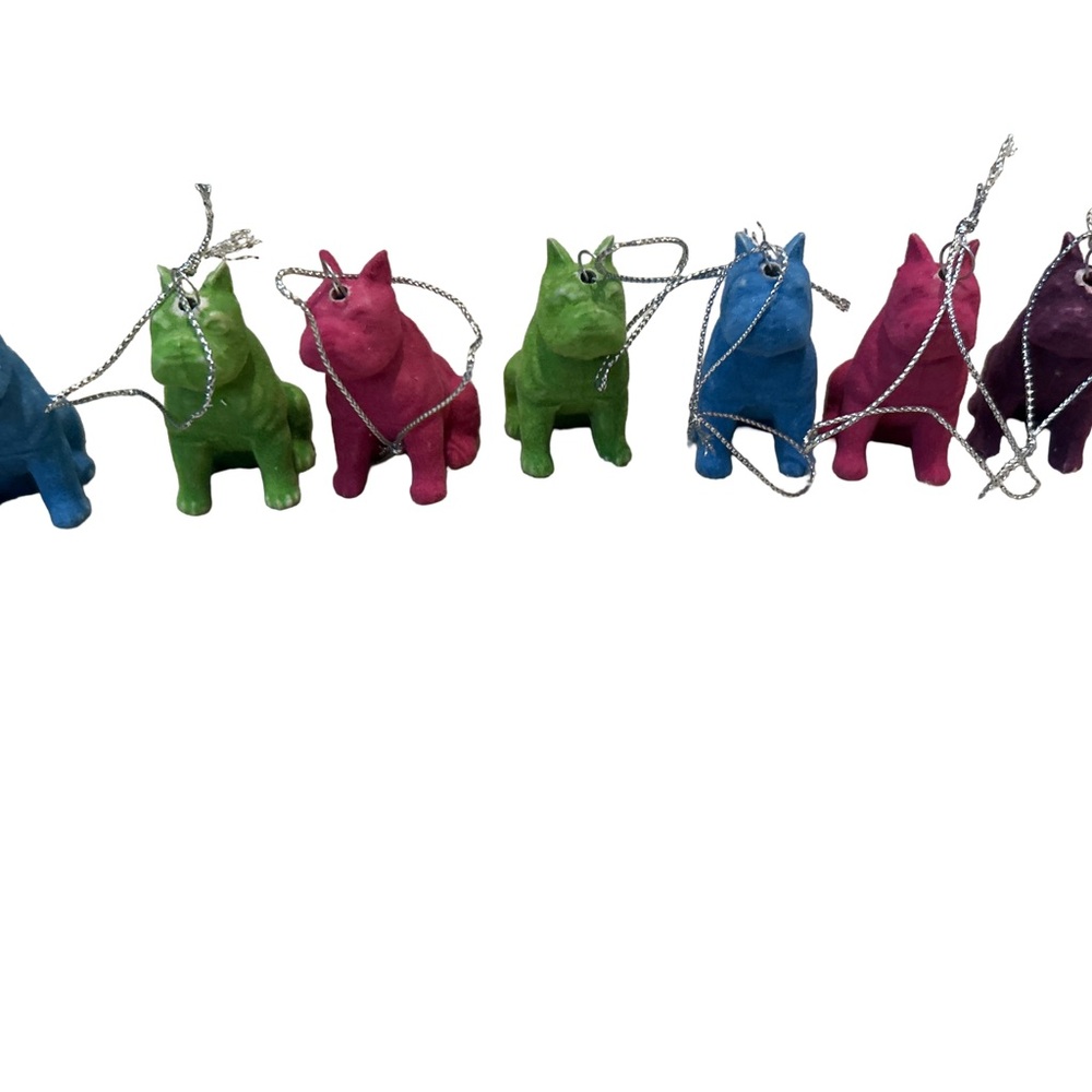 Colorful French Bulldogs Ornaments Xmas Holiday Decor